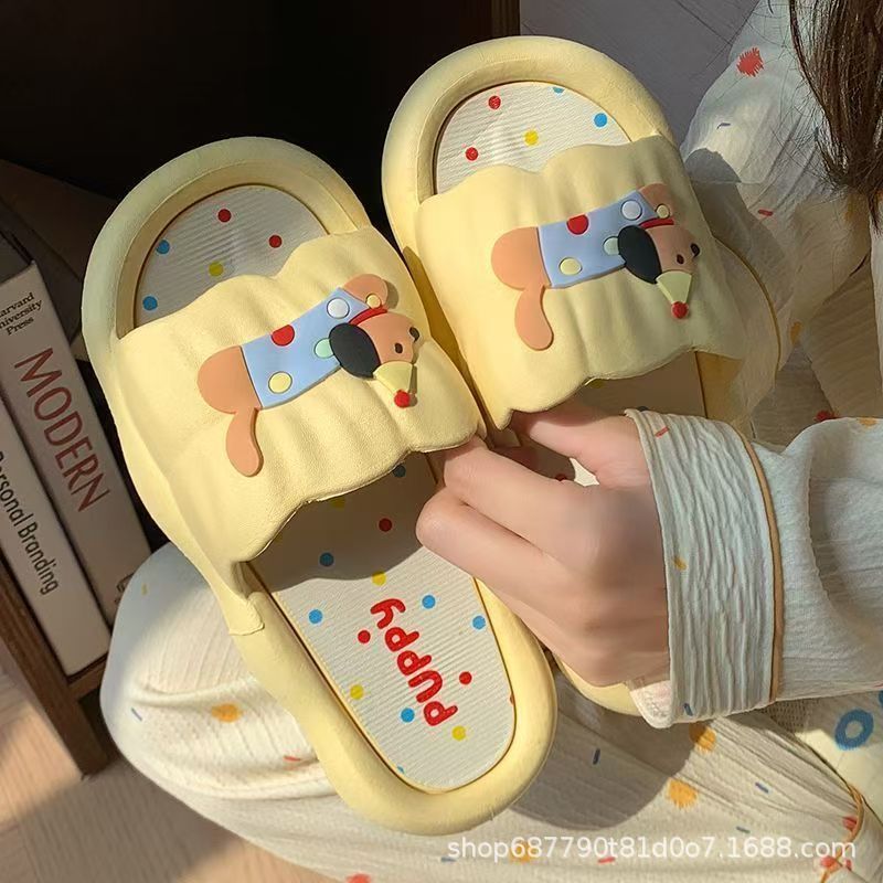 Women'S Shoes For Flat Feet - 여성용 만화 핫도그 슬리퍼, 부드럽고 미끄럼