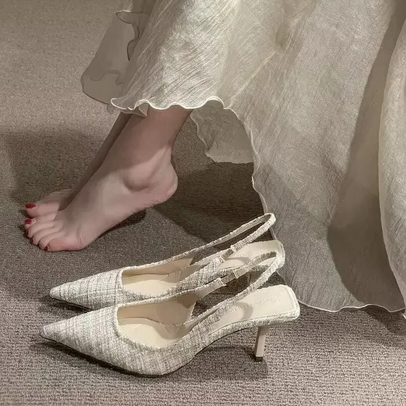 Women Shoes Brands - 여성을 위한 니트 플랫폼 힐, 포인티드