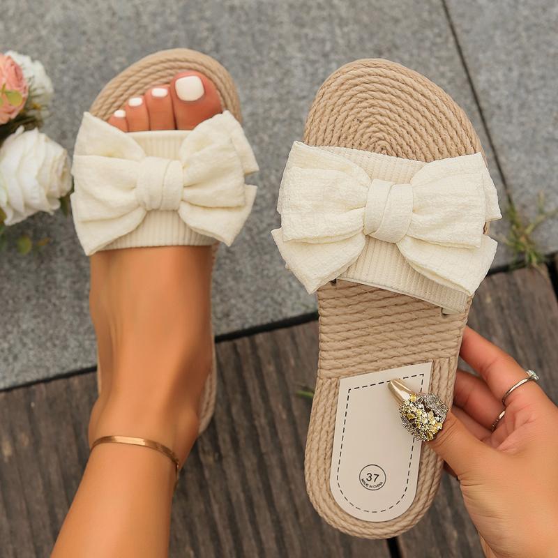 Women'S Shoes For Flat Feet - 여성용 플랫 슬리퍼, 클라우드 플립플랍, 리본