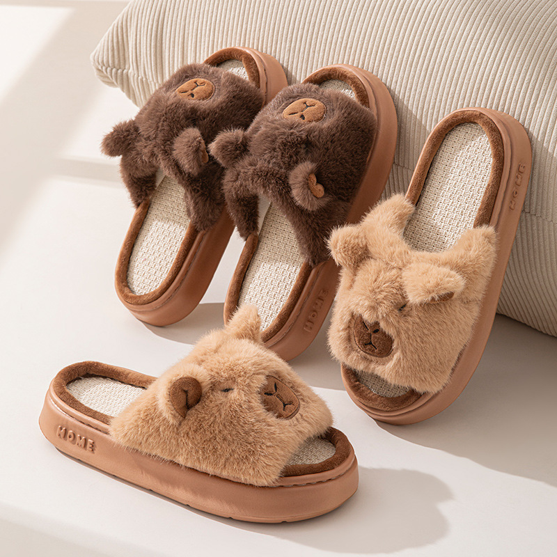 Women'S Shoes For Flat Feet - 헴프 카툰 여성 슬리퍼 홈 플랫