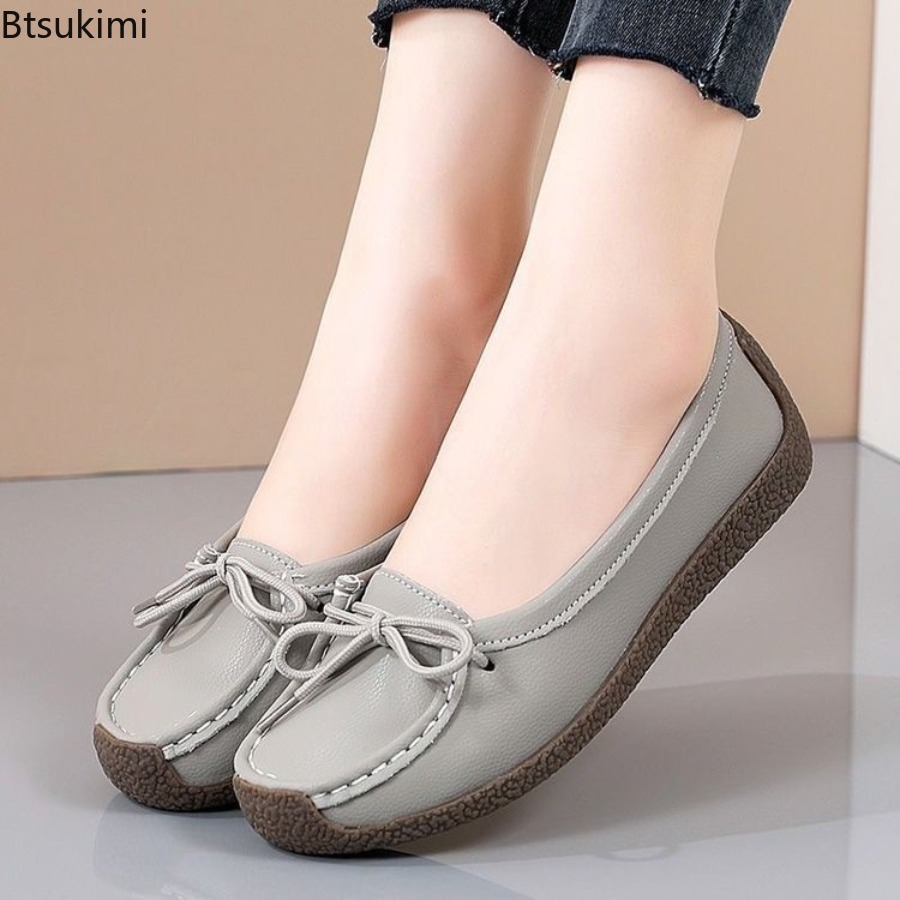 Women'S Shoes Round Toe - 2026년 신상 엄마 신발 편안한 소가죽