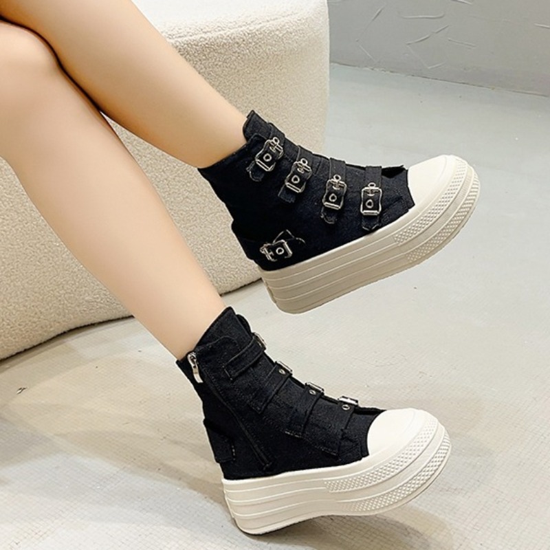 여성용 2025년 봄/여름 신상 캐주얼 다용도 하이탑  - Women'S Shoes Round Toe 리뷰 및 가격