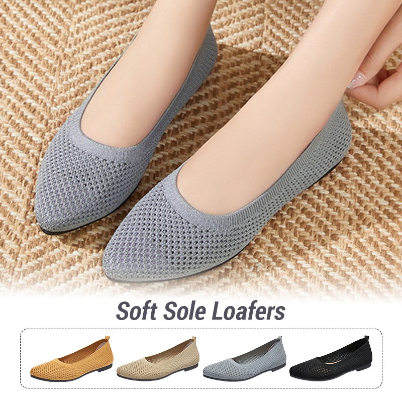 여성 플랫 슈즈 니트 로퍼 부드러운 밑창 가벼운 통기성 - Loafer Flat Women 리뷰 및 가격