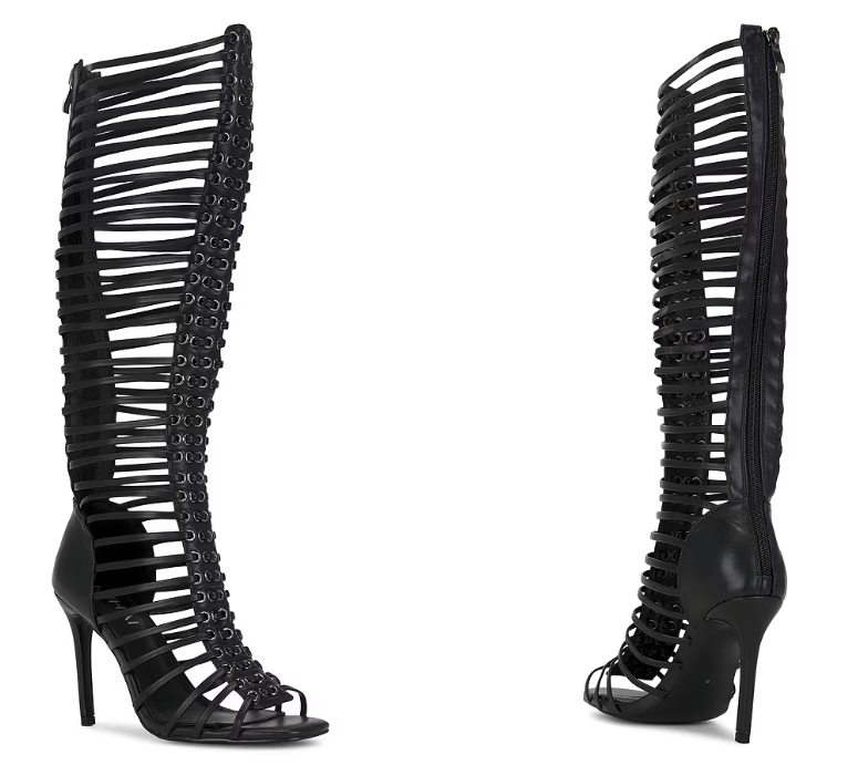 여성 블랙 케이지 스트랩 스틸레토 힐 발목 샌들 부츠  - Women Shoes Boots 리뷰 및 가격