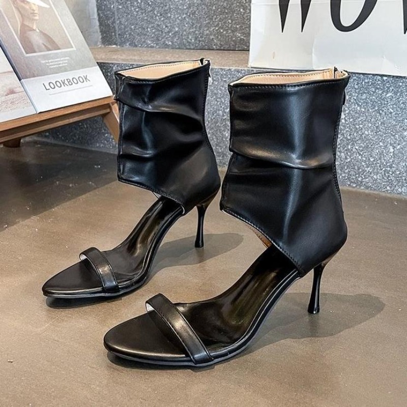 봄 여름 디자인 섹시한 오픈토 속이 비치는 얇은 굽의  - Women Shoes Boots 리뷰 및 가격