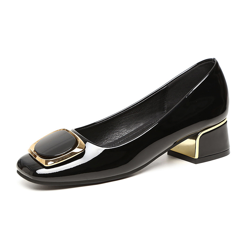 새로운 여성 가죽 펌프스 패션 라운드 메탈 하이힐 슈즈 - Women'S Shoes Round Toe 리뷰 및 가격