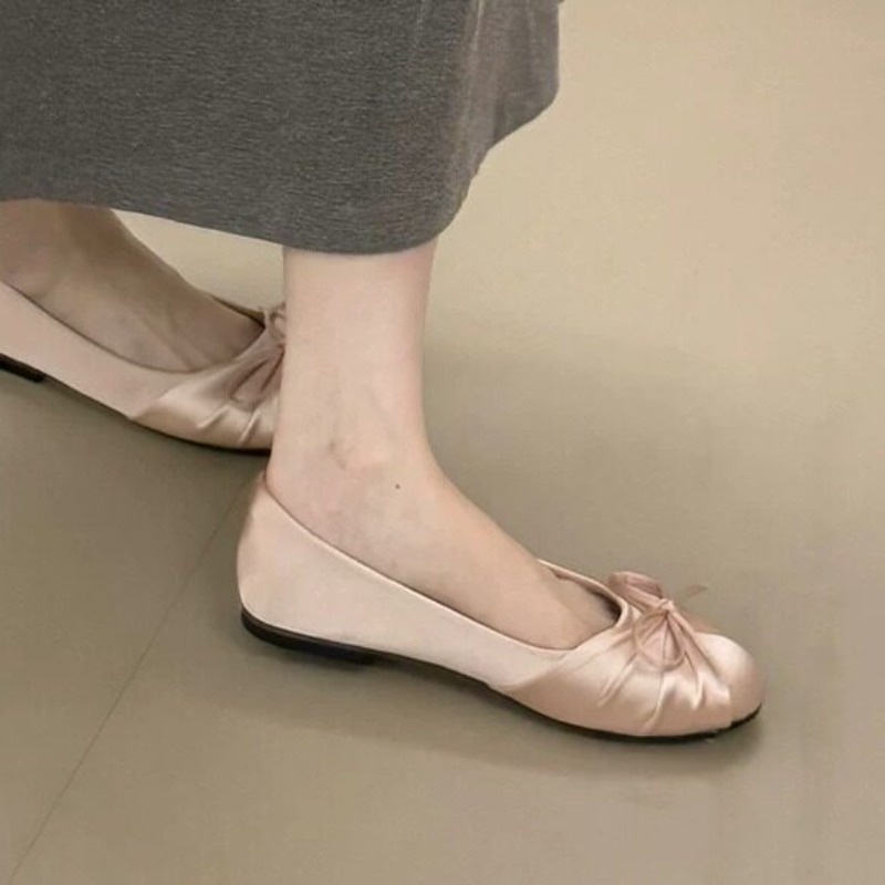 2026년 신상 리본 장식 새틴 얕은 굽 싱글 슈즈 여 - Women'S Shoes For Flat Feet 리뷰 및 가격