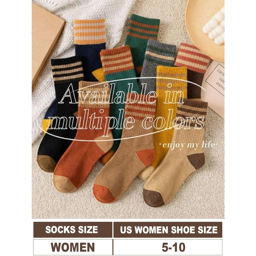 5 쌍 여성용 크루 양말 니트 따뜻한 빈티지 운동용 아 - Women'S Shoes For Crews 리뷰 및 가격