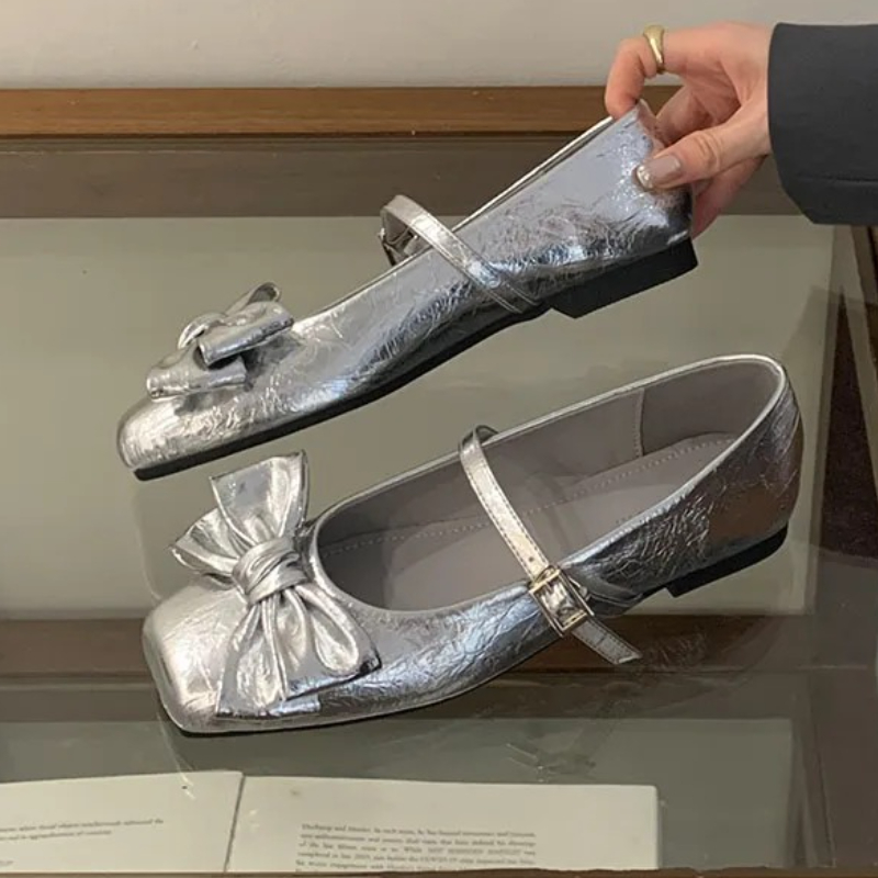귀여운 리본 스퀘어 토 디자인 골드 여성 펌프스 우아한 - Women Shoes Brand 리뷰 및 가격