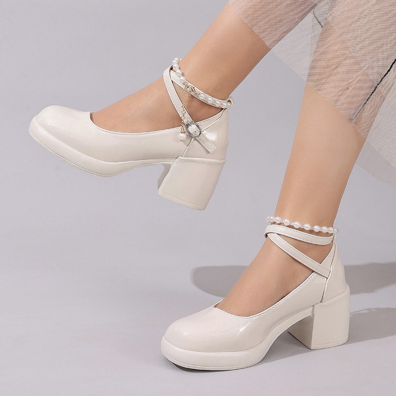 새로운 여성 펌프스 슈즈 패션 크로스 스트랩 여성용 얕 - Women'S Shoes Round Toe 리뷰 및 가격
