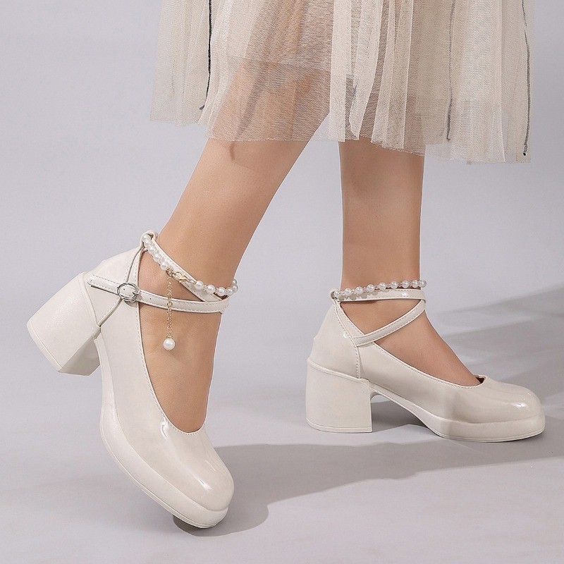 새로운 여성 펌프스 슈즈 패션 크로스 스트랩 여성용 얕 - Women'S Shoes Round Toe 리뷰 및 가격