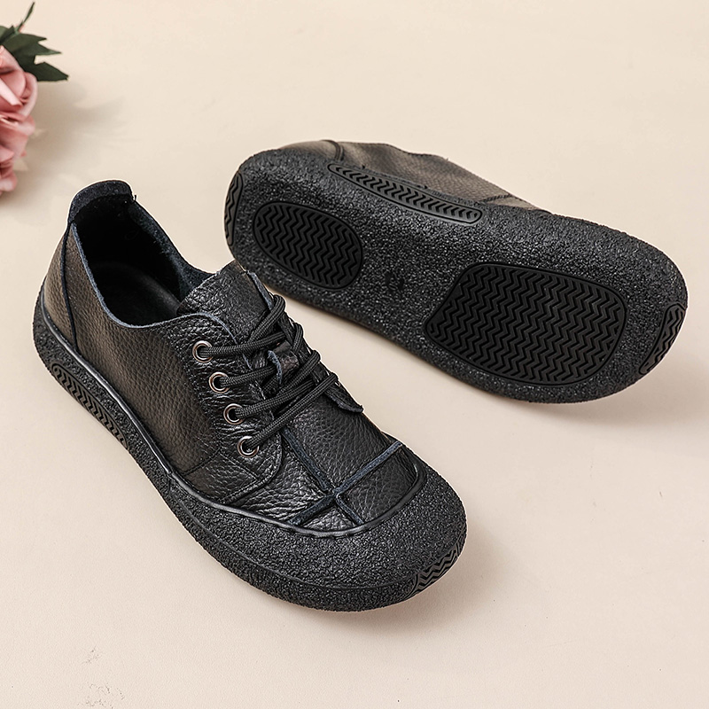 레트로 스타일 정품 가죽 와이드 핏 여성용 레이스업 플 - Women'S Shoes For Wide Feet 리뷰 및 가격