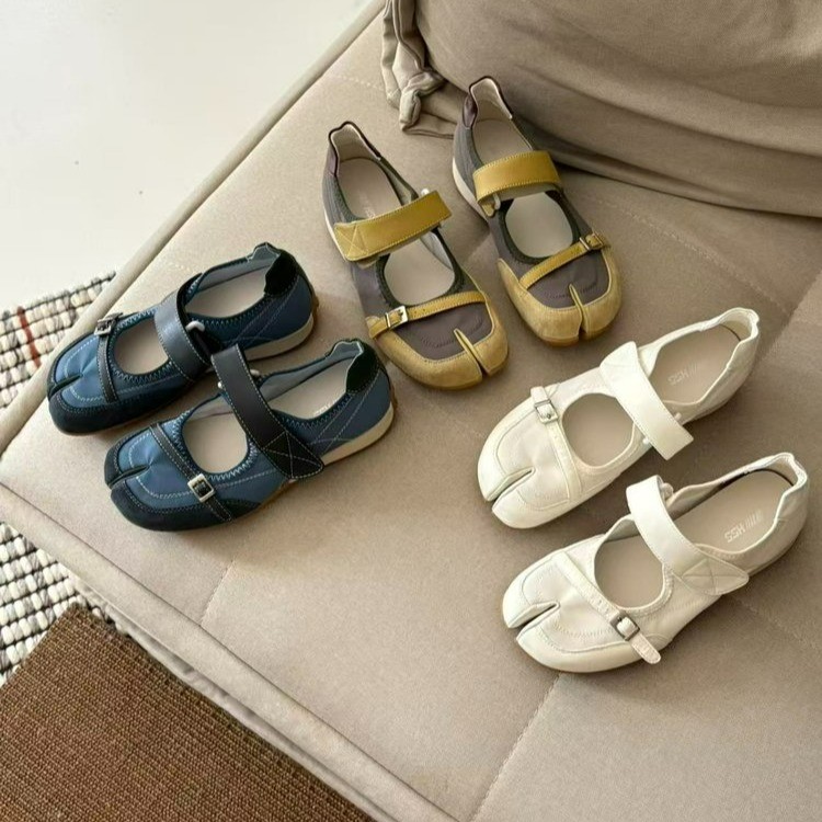여성 스플릿 토 메리 제인 슈즈 부드러운 플랫 솔 메탈 - Women Shoes For Walking 리뷰 및 가격