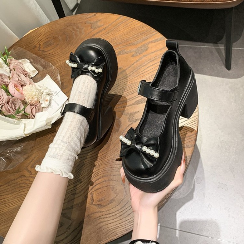 2026 로리타 슈즈 블랙 슈퍼 하이힐 메리 제인 슈즈 - Women'S Shoes Round Toe 리뷰 및 가격