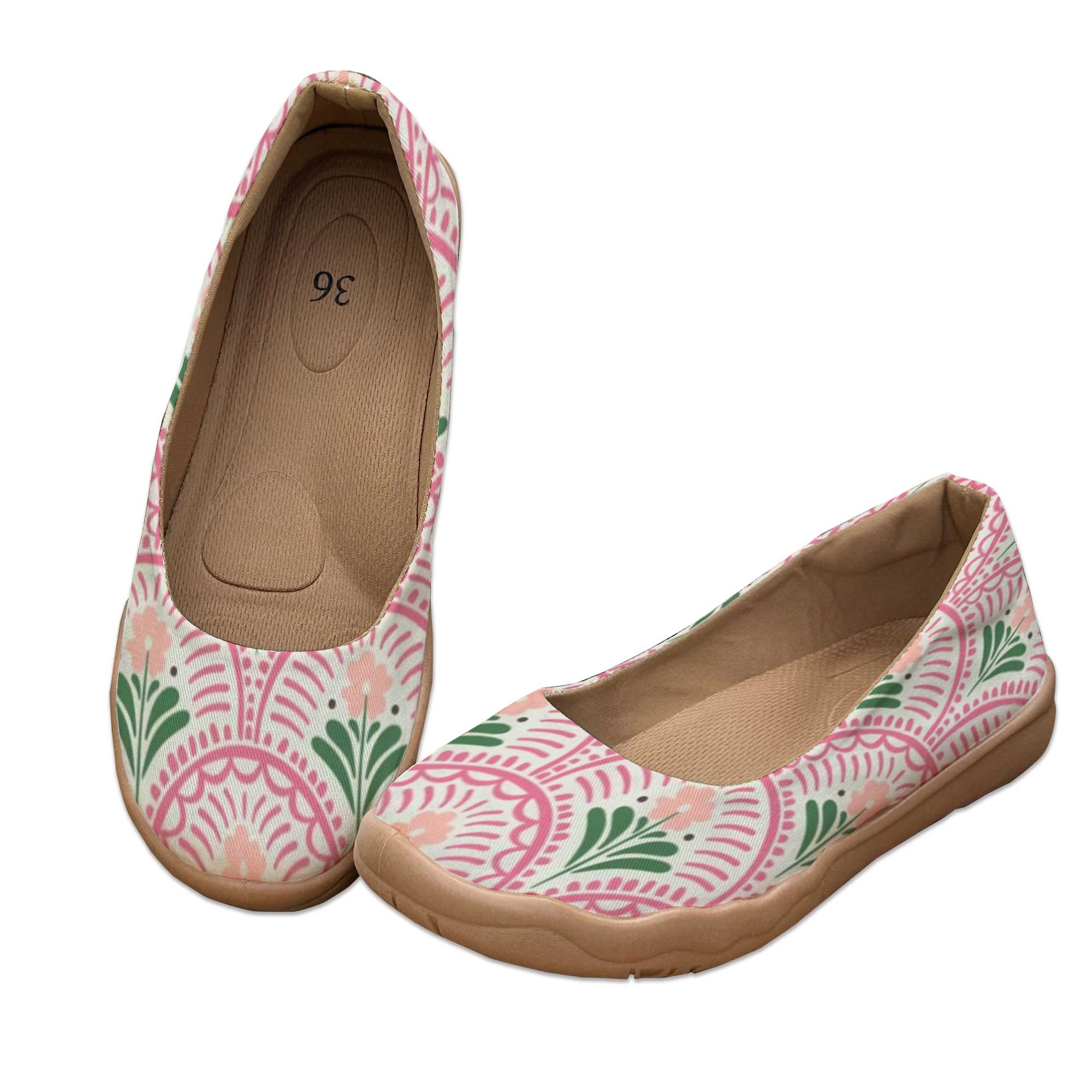 보헤미안 스타일 와이드핏 여성화, 프린트된 부드러운 밑 - Women'S Shoes For Wide Feet 리뷰 및 가격