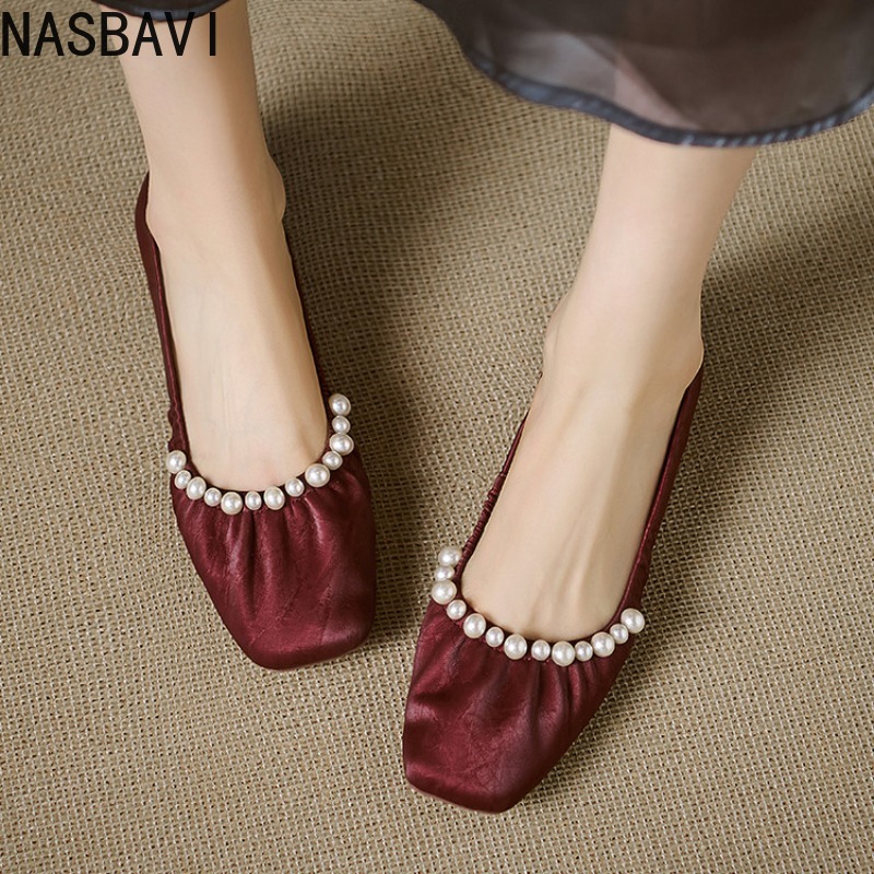 NASBAVI 소프트 바닥 낮은 굽 여성 신발 가죽 버 - Women'S Shoes Round Toe 리뷰 및 가격