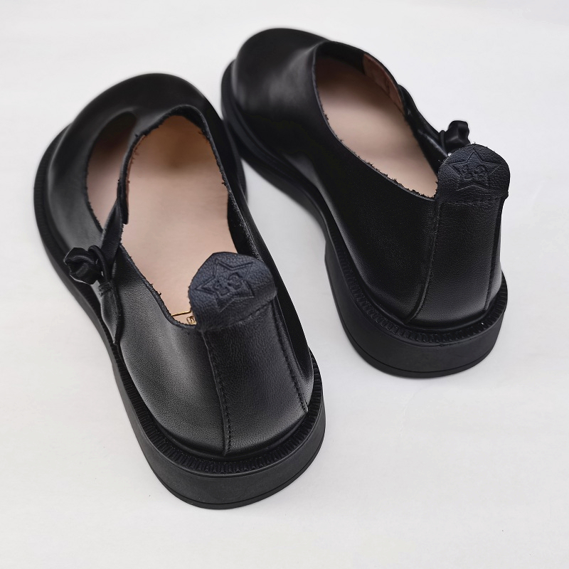 Careaymade-진짜 가죽 큰 신발, 레트로 내셔널 - Women'S Shoes Round Toe 리뷰 및 가격