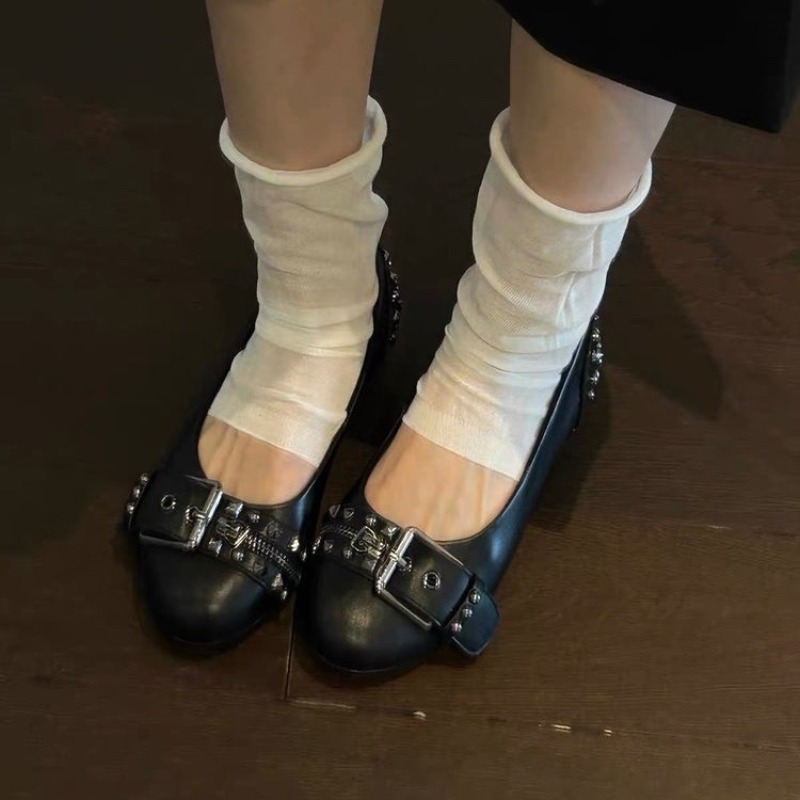 볼트 라운드 헤드 싱글 슈즈 여성용 가죽 버클 로우컷  - Women'S Shoes Round Toe 리뷰 및 가격