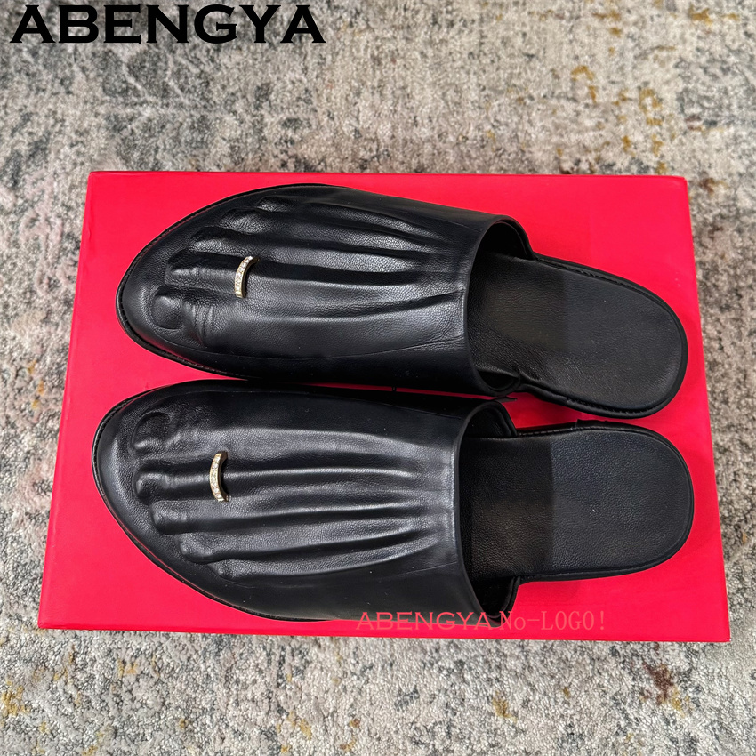 블랙 리얼 가죽 랩 토 로퍼 슬리퍼 여성용 캐주얼 컴포 - Loafer Flat Women 리뷰 및 가격