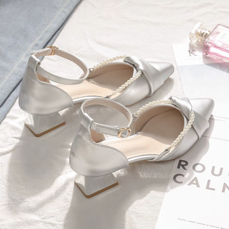 진주 발목 스트랩 하이힐 2026 여름 뾰족코 얕은 굽 - Women'S Shoes For Wide Feet 리뷰 및 가격