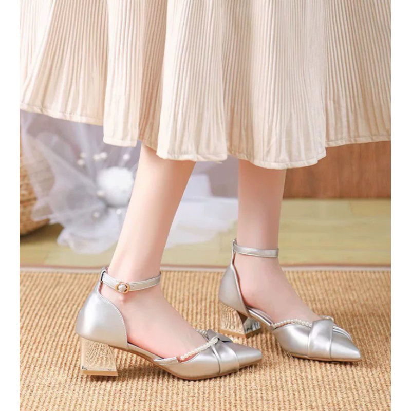 진주 발목 스트랩 하이힐 2026 여름 뾰족코 얕은 굽 - Women'S Shoes For Wide Feet 리뷰 및 가격