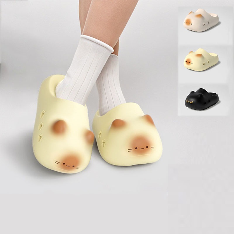 여성용 새로운 창의적인 검은색 고양이 슬리퍼, 여름용  - Women'S Shoes For Flat Feet 리뷰 및 가격