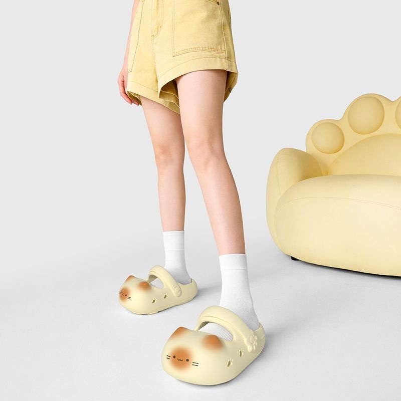 여성용 새로운 창의적인 검은색 고양이 슬리퍼, 여름용  - Women'S Shoes For Flat Feet 리뷰 및 가격