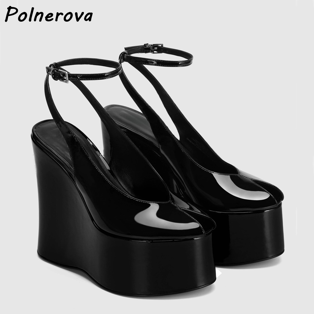 페이턴트 레더 웨지 플랫폼 샌들, 피프토, 앵클 스트랩 - Women'S Shoes Y2K 리뷰 및 가격