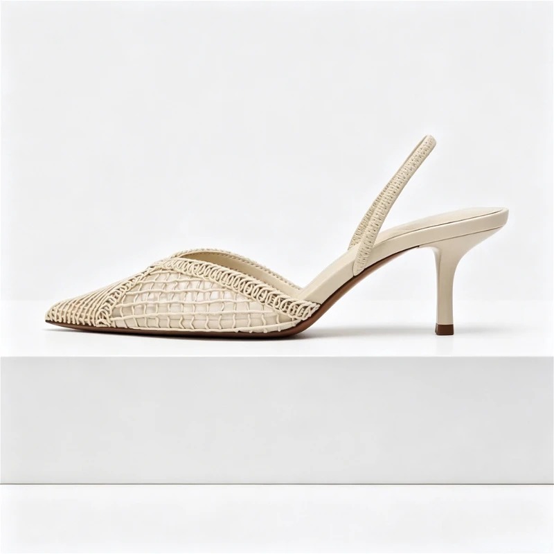 메쉬 우븐 힐 샌들 여성 섹시 포인티드 토 백 스트랩  - Women Shoes Brand 리뷰 및 가격