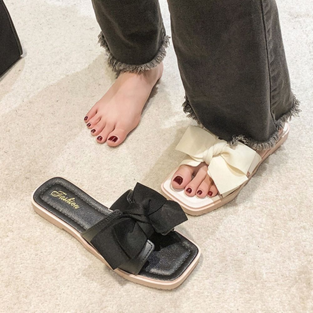 캐주얼 소프트 솔 보우 노트 슬리퍼 PVC 스윗 플랫  - Women'S Shoes For Flat Feet 리뷰 및 가격